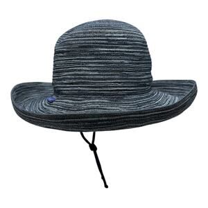 Wallaroo Womes Blue Wide Brim Sun Hat One Size Packable UPF 50